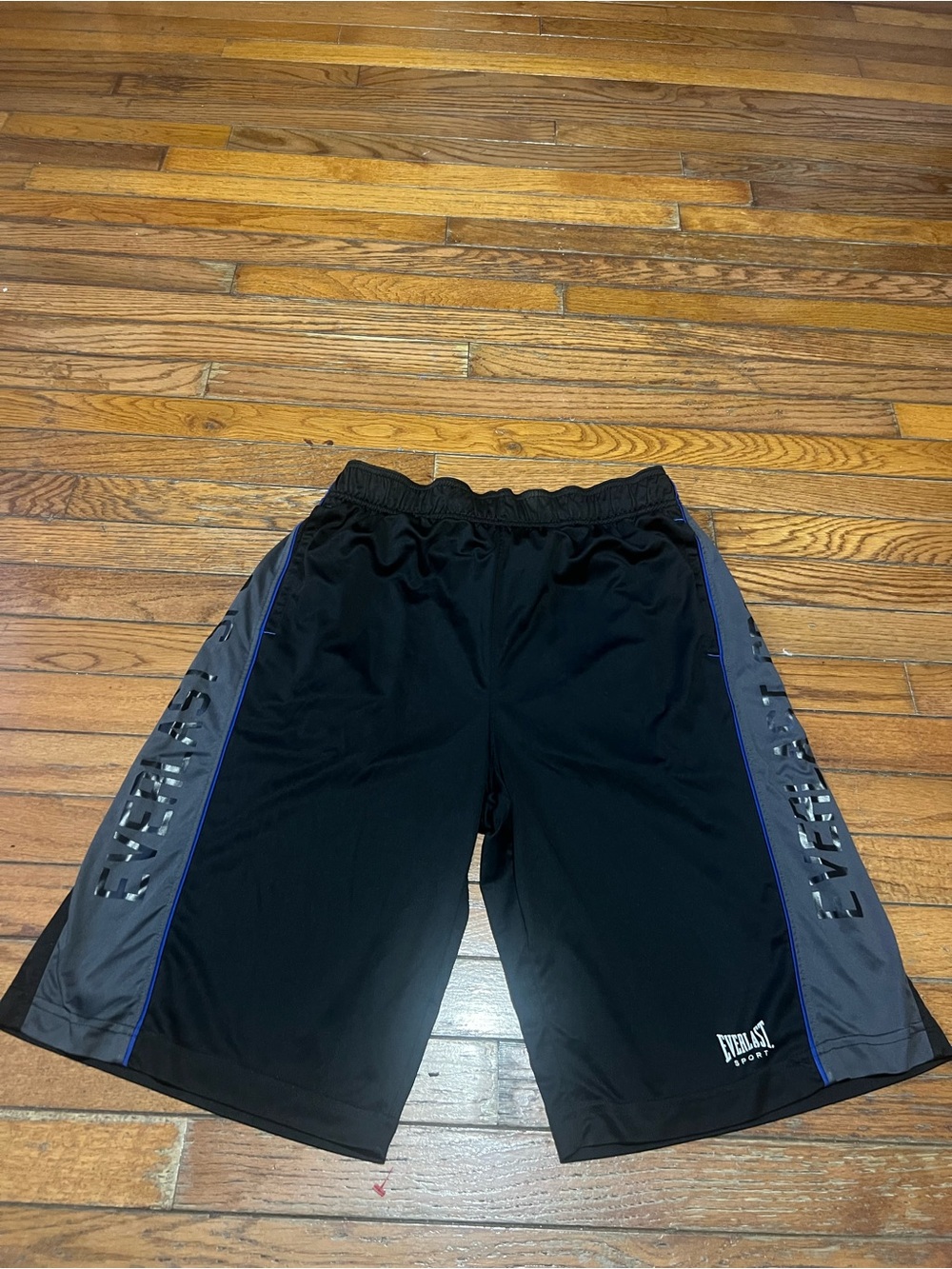 Everlast Black Shorts with Gray Side Panels and Blue Trim size M